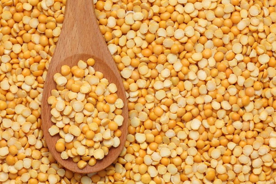 Yellow pea protein from environmentally sustainable production